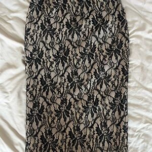 Moon Collection Black Embellished Pencil Midi Skirt​